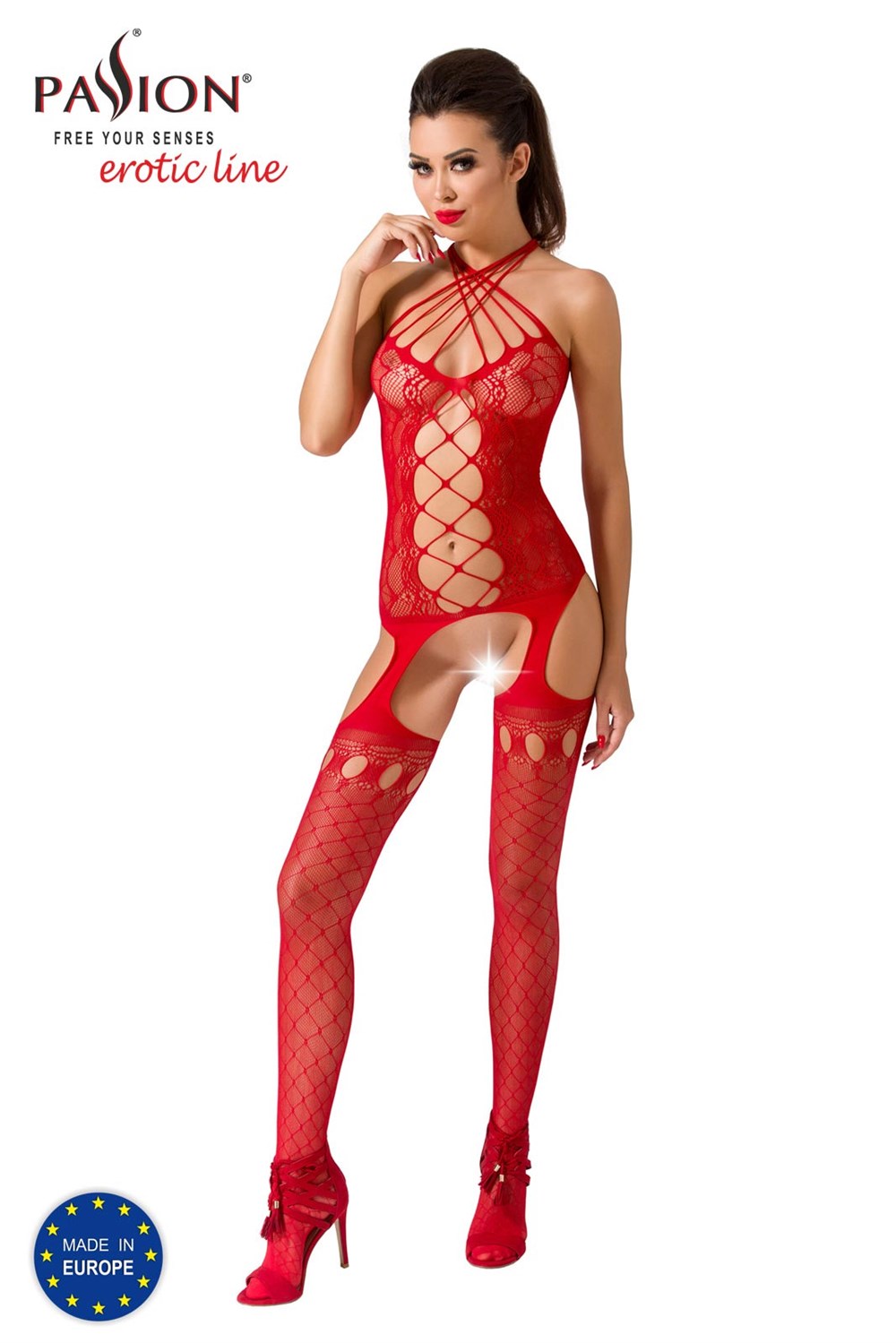 Passion BS056 red - Bodystocking