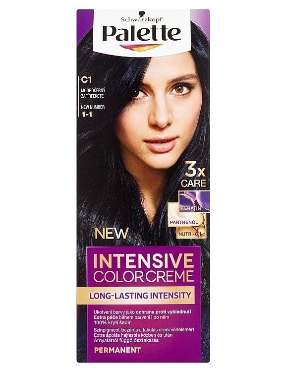 SCHWARZKOPF Palette C1 (1-1) Intensive Color Creme - barva na vlasy - Modročerná
