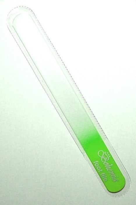 BOHEMIA CRYSTAL Velký skleněný pilník na nehty - 200mm - sv. zelený