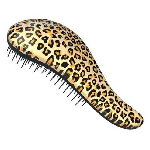 DTANGLER Rozčesávací kartáč na vlasy s rukojetí  - leopard žlutý