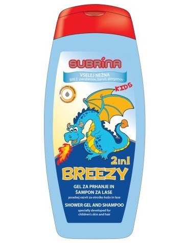 SUBRÍNA For Kids Breezy 2v1 250ml - dětský sprchový gel a šampon 2v1