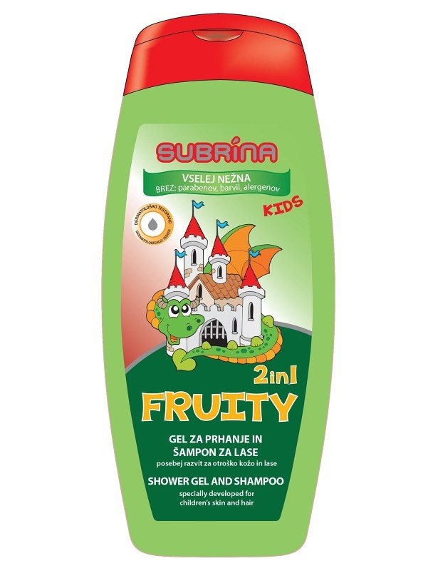 SUBRÍNA For Kids Fruity 2v1 250ml - dětský sprchový gel a šampon 2v1