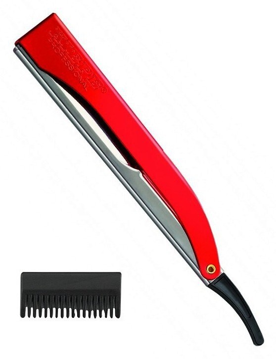 KIEPE Professional Pro Cut RED kadeřnická břitva s efilačním nástavcem - červená