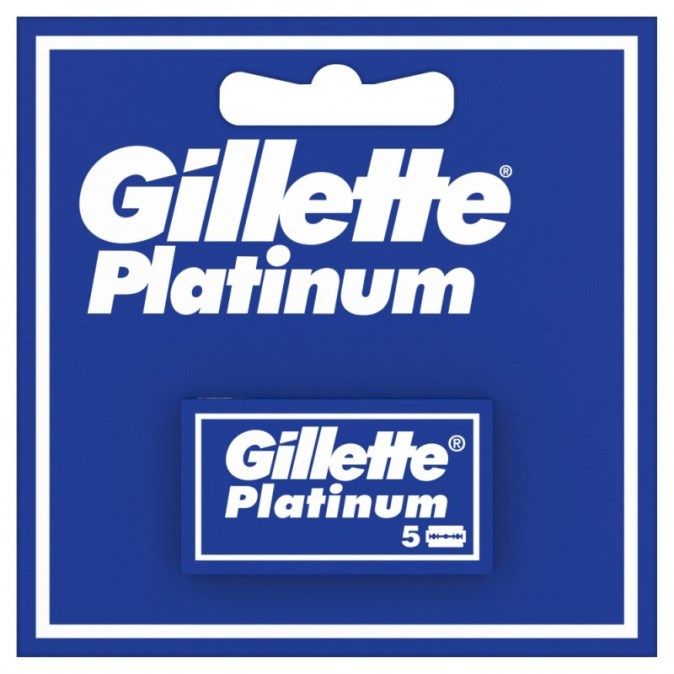 GILLETTE Platinum - klasické oboustranné žiletky 5ks - 1balení