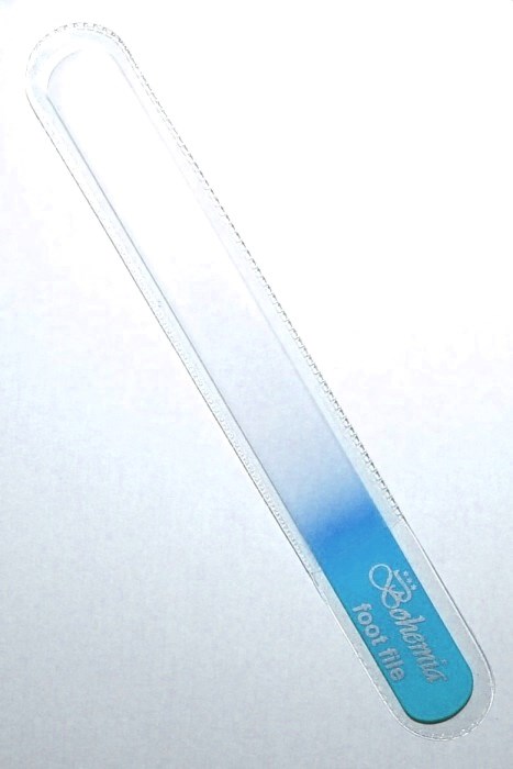 BOHEMIA CRYSTAL Velký skleněný pilník na nehty - 200mm - světle modrý