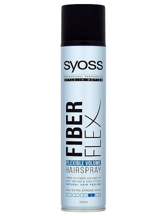 SYOSS Professional Fiber Flex Hairspray 300ml - objemový lak na vlasy, extra silná fixace