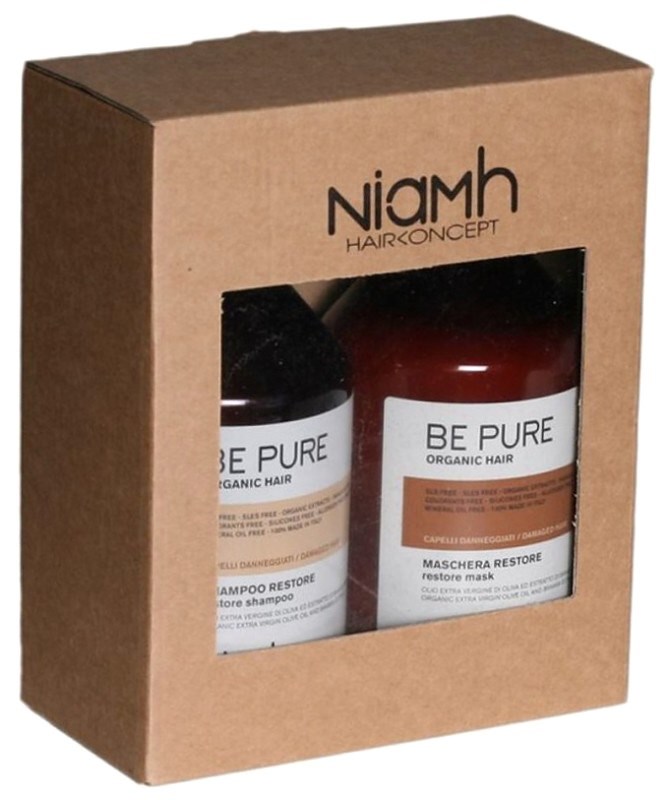 NIAMH Be Pure SET Restore Shampoo 500ml + Restore Mask 500ml - péče na poškozené vlasy