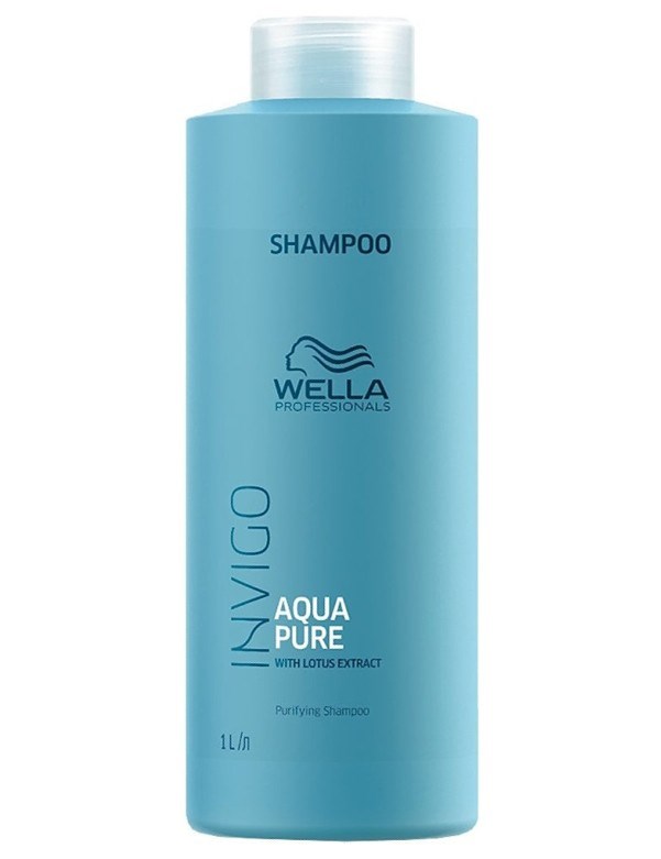WELLA Invigo Aqua Pure Purifying Shampoo 1000ml - čistící šampon s extraktem z lotosu
