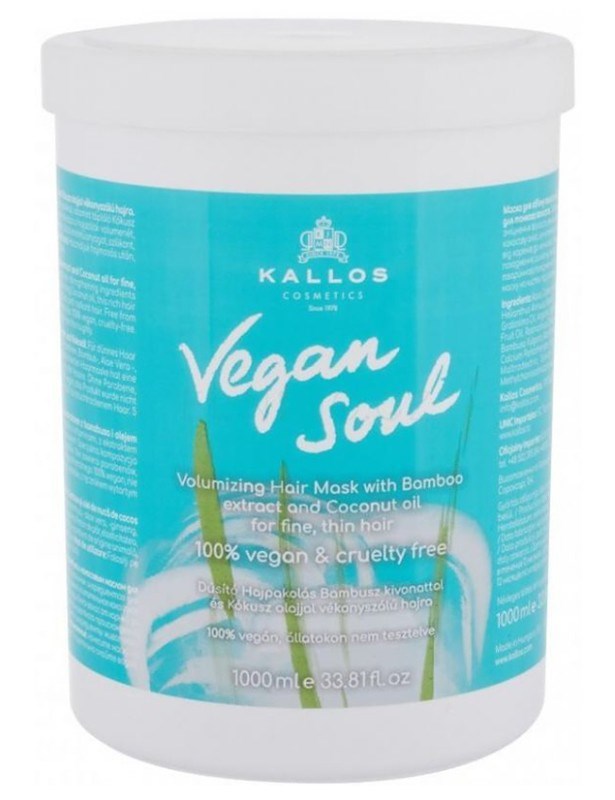 KALLOS Vegan Soul Volumizing Hair Mask 1000ml - maska pro větší objem vlasů