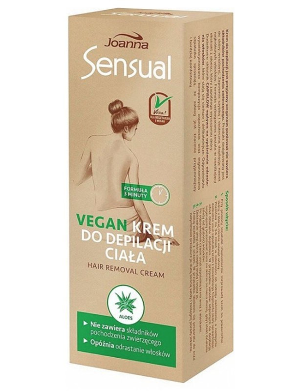 JOANNA Sensual Vegan Body Cream 100g - depilační 3 minutový krém na tělo pro citlivou pokožku