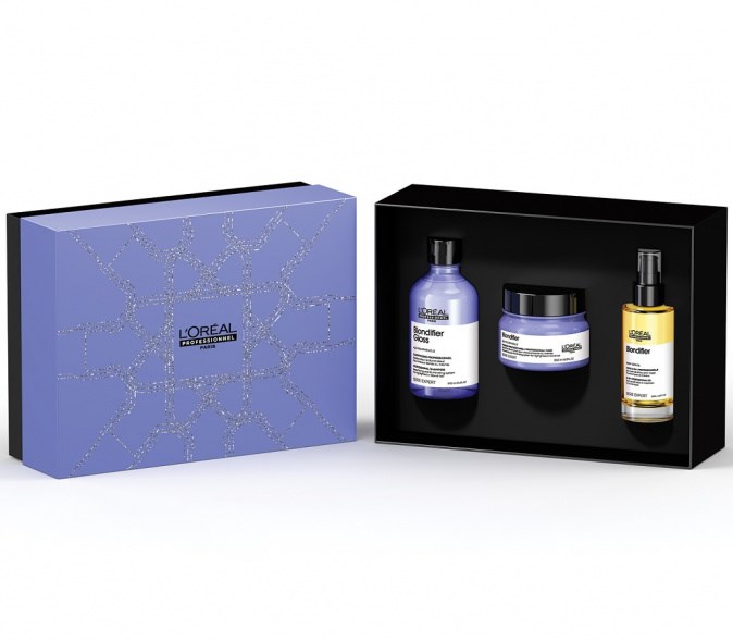 LOREAL Gift SET Blondifier Xmas - šampon + maska + olejová péče