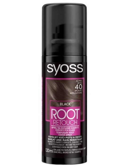 SYOSS Root Retouch BLACK 120ml - tónovací barva na odrosty ve spreji - černá