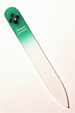 BOHEMIA CRYSTAL Skleněný pilník na nehty Swarovski - 90mm - zelený