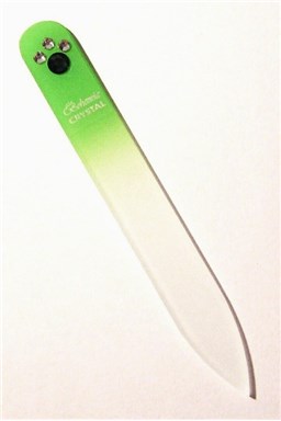 BOHEMIA CRYSTAL Skleněný pilník na nehty Swarovski - 90mm - sv. zelený