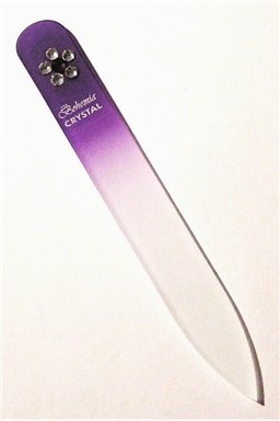 BOHEMIA CRYSTAL Skleněný pilník na nehty Swarovski - 90mm - fialový