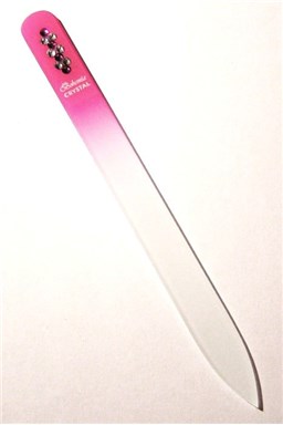 BOHEMIA CRYSTAL Skleněný pilník na nehty Swarovski - 140mm - růžový