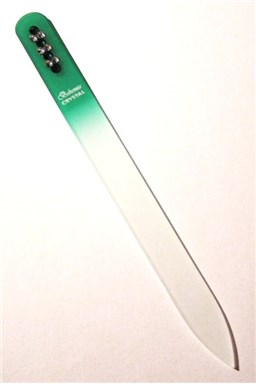 BOHEMIA CRYSTAL Skleněný pilník na nehty Swarovski - 140mm - zelený