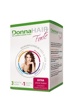 DONNA HAIR 4 měsíční kúra tob.90+30 zdarma - vitamíny proti padání pro výživu a růst vlasů