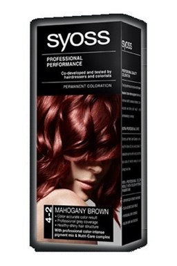 SYOSS Professional Permanentní barva na vlasy 4-2 Mahogany Brown - mahagonově hnědá