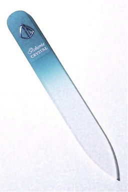 BOHEMIA CRYSTAL Skleněný pilník na nehty s potiskem - 90mm - sv.modrý