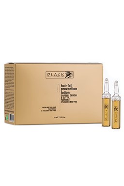 BLACK Hair Lotion Pantenolo Placenta 12x10ml - Vlasové sérum proti vypadávání vlasů s placentou