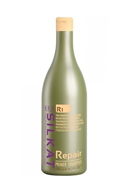 BES Silkat R1 Repair Primer Shampoo 1000ml - čistící šampon pro suché a poškozené vlasy