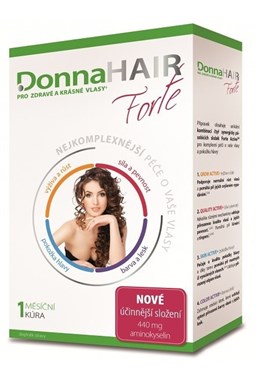 DONNA HAIR Vitamíny na vlasy Forte 30 tobolek - 1 měsíční kúra pro výživu a růst vlasů