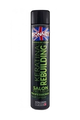 RONNEY London Rebuilding Keratina Hair Spray 750ml - extra silný lak na vlasy s keratinem