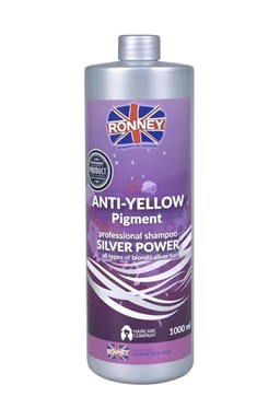 RONNEY Anti-Yellow Silver Power Shampoo 1000ml - šampon na melírované a blond vlasy
