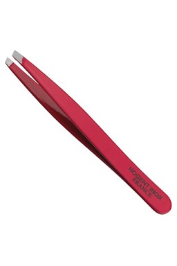 SIBEL Nogent Inox France - profesionální pinzeta úzká, zkosená, červená - 95mm