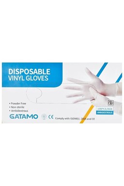 GATAMO M 7-8 Vinyl 100ks - Jednorázové vinylové ochranné rukavice - střední M