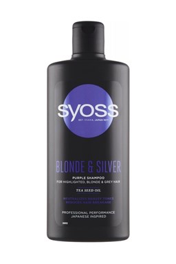 SYOSS Professional Blonde And Silver Purple Shampoo 500ml - pro melírované, bílé a šedivé vlasy