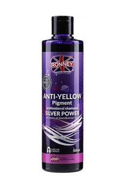 RONNEY Anti-Yellow Silver Power Shampoo 300ml - šampon na melírované a blond vlasy
