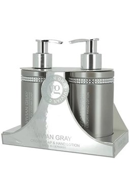 VIVIAN GRAY CRYSTALS GREY Cream Soap + Hand Lotion 2x250ml - tekuté mýdlo + mléko na ruce