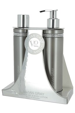VIVIAN GRAY CRYSTALS GREY Shower Gel + Body Lotion 2x250ml - sprchový gel + tělové mléko