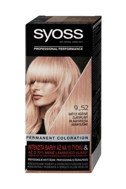 SYOSS Professional Permanentní barva na vlasy - Světle růžově zlatoplavý 9-52