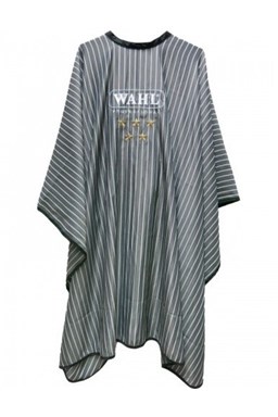 WAHL 0093-6400 Barber Tools 5 Star - luxusní holičská pláštěnka - šedá s bílými pruhy