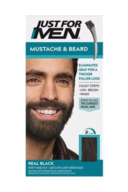 JUST FOR MEN M-55 Mustache And Beard REAL BLACK - barva na vlasy a vousy - černá