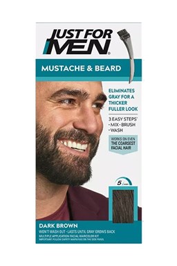 JUST FOR MEN M-45 Mustache And Beard DARK BROWN - barva na vlasy a vousy - tmavě hnědá
