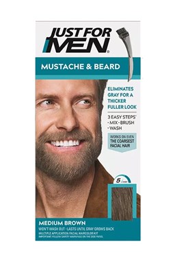 JUST FOR MEN M-35 Mustache And Beard MEDIUM BROWN - barva na vlasy a vousy - středně hnědá