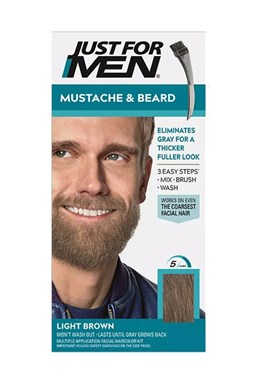 JUST FOR MEN M-25 Mustache And Beard LIGHT BROWN - barva na vlasy a vousy - světle hnědá
