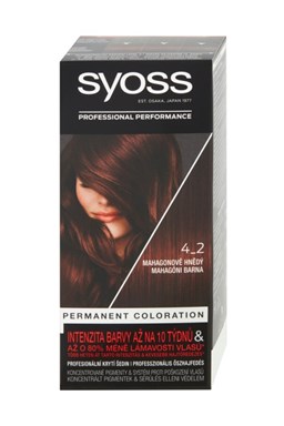 SYOSS Professional Permanentní barva na vlasy - Mahagonově hnědý 4-2