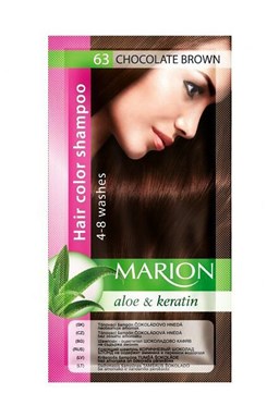MARION Hair Color Shampoo 63 Chocolate Brown - barevný tónovací šampon 40ml - čokoládově hnědá