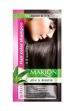 MARION Hair Color Shampoo 59 Ebony Black - barevný tónovací šampon 40ml - ebenově černá