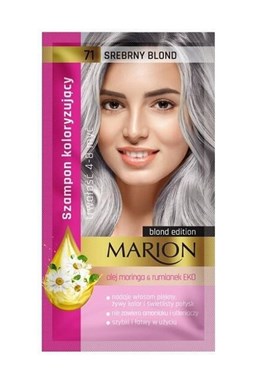 MARION Hair Color Shampoo 71 Srebrny Blond - barevný tónovací šampon 40ml - stříbrná blond