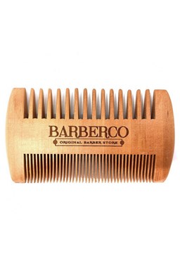 BARBERCO Dřevěný dvoustranný hřeben pro úpravu knírků a vousů - 9,8cm