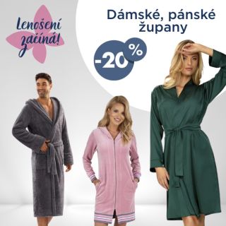 🎉 VELKÁ ŽUPANOVÁ AKCE! -20 % NA VŠECHNY 🎉 Saténové, huňaté, viskozové… krátké, dlouhé, elegantní i „gaučové“ – teď úplně...